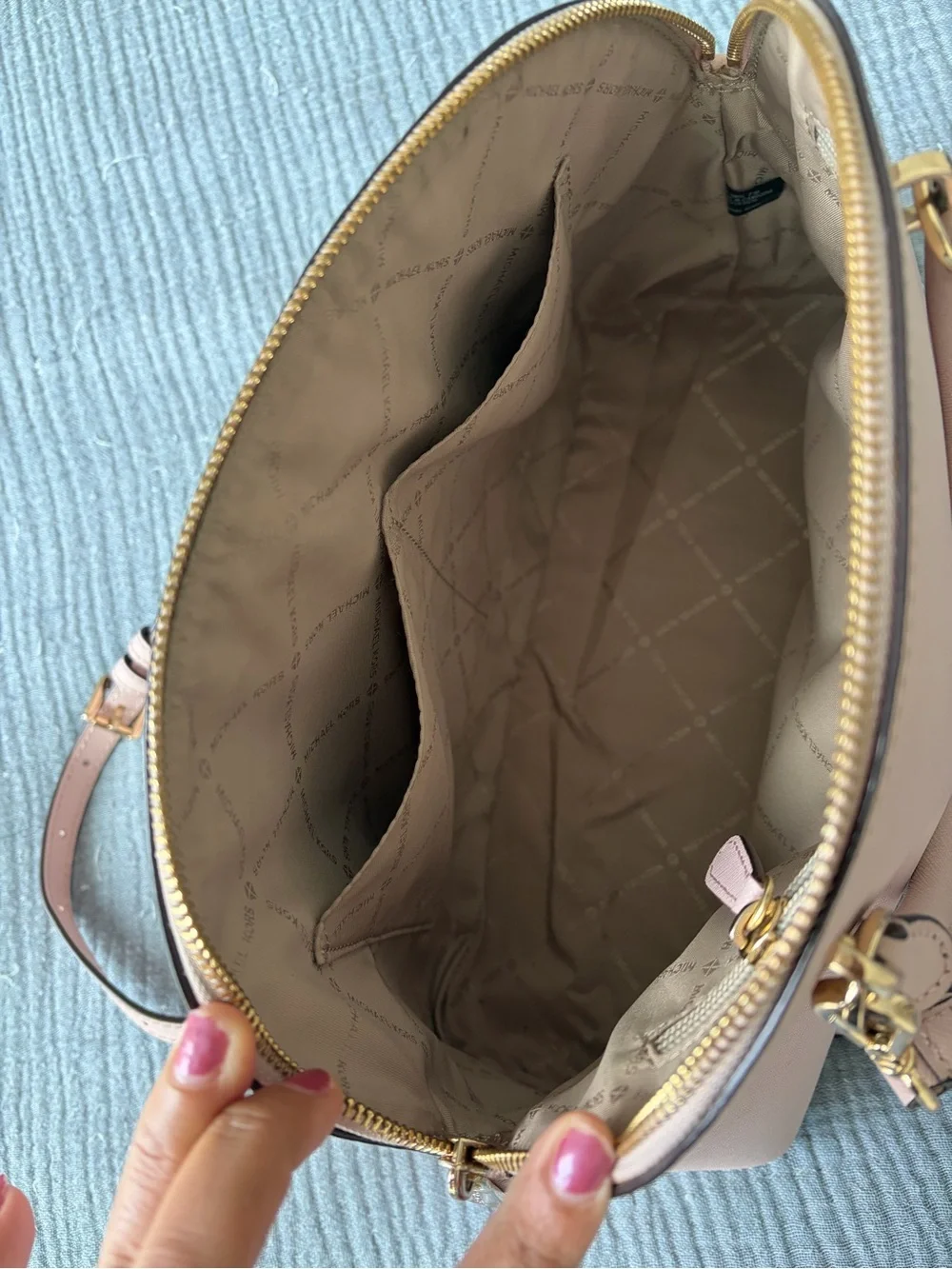 Michael Kors Blush Dome Satchel with Gold Hardware